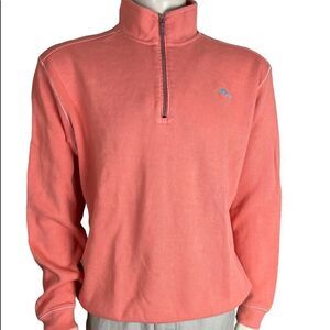 XL Tommy Bahama Relax Mock L/S Pullover with Front Zip Closure
